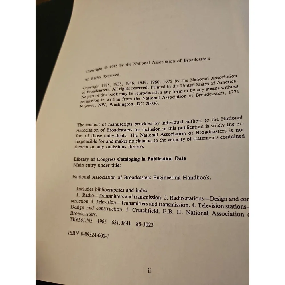National Association of Broadcasters NAB Engineering Handbook, Seventh Edition